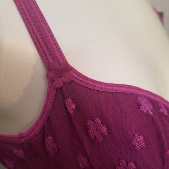 Purple Flower La Senza Push Up Bra With Underwire - Picture 2 of 4